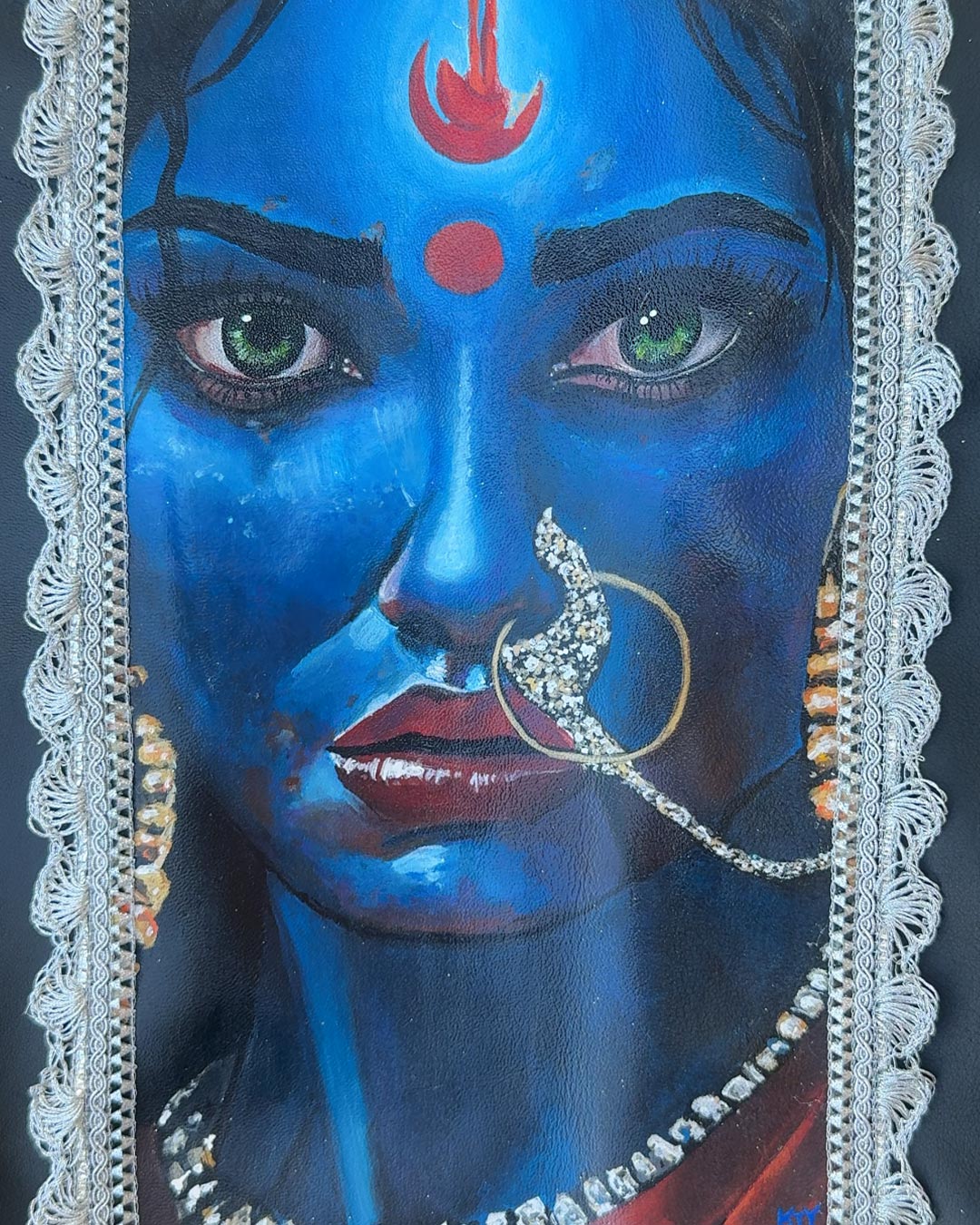 Hand-Painted Kali Leather Jacket