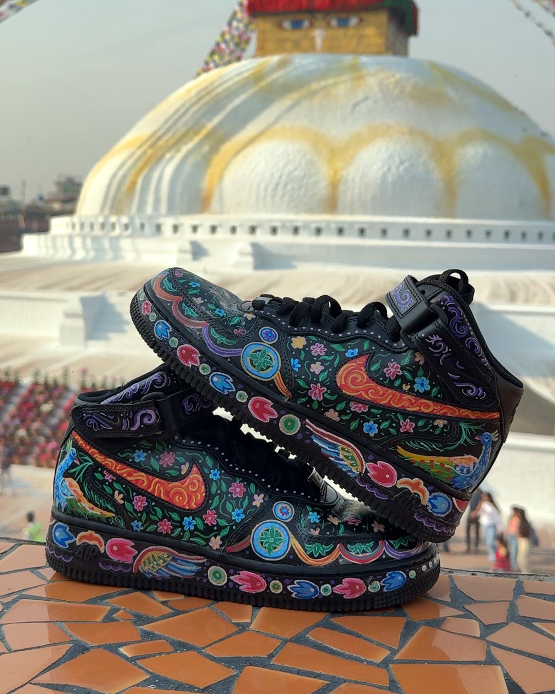 Hand-painted Custom Sneakers - vibrant chaos