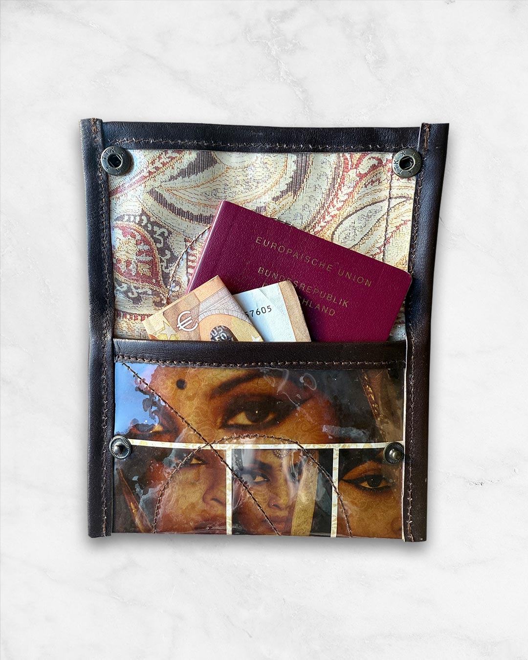 Upcycled Wallet / Passport Holder: Rebel Grace