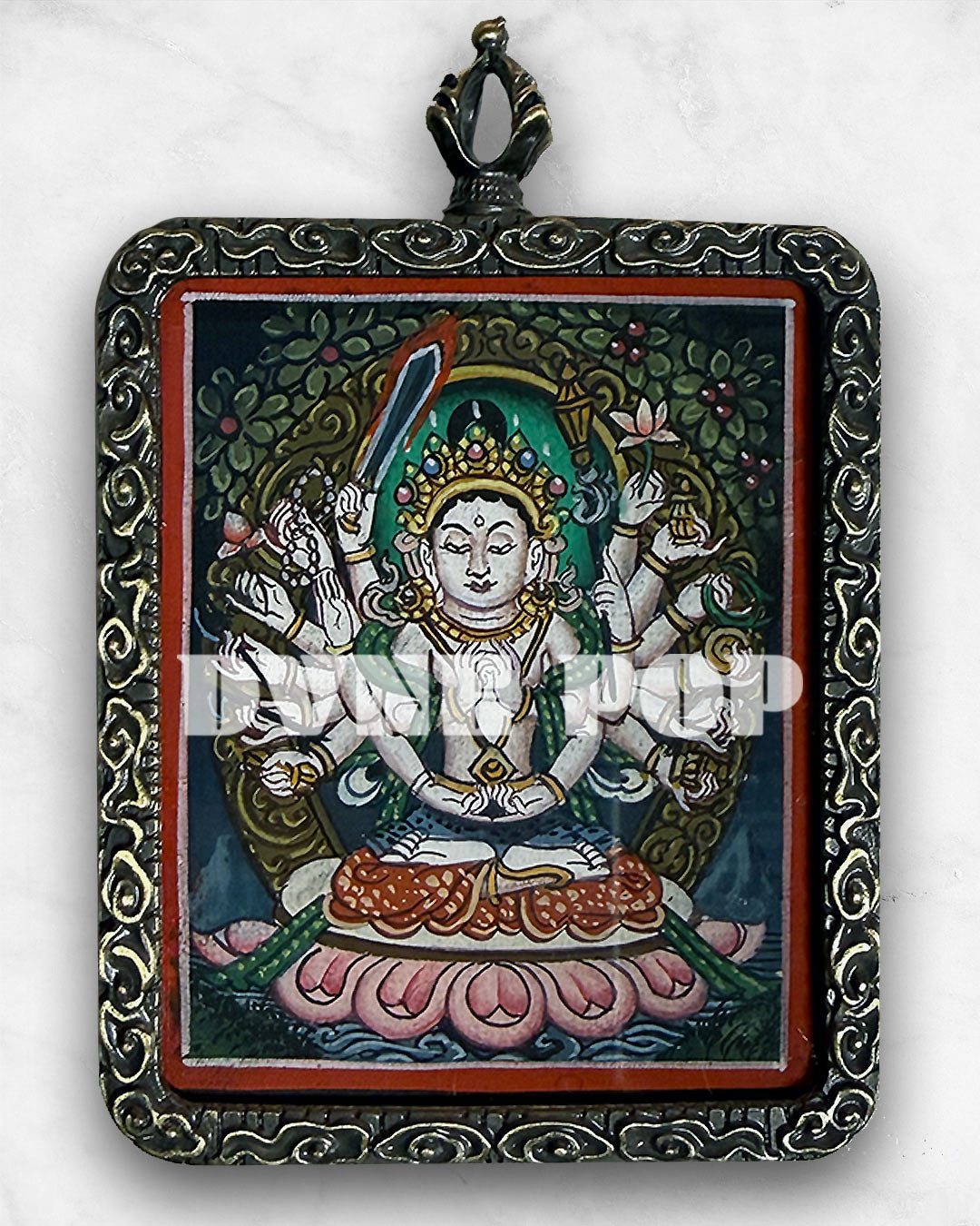 Cundi Buddha Mother - Mini Thangka Anhänger