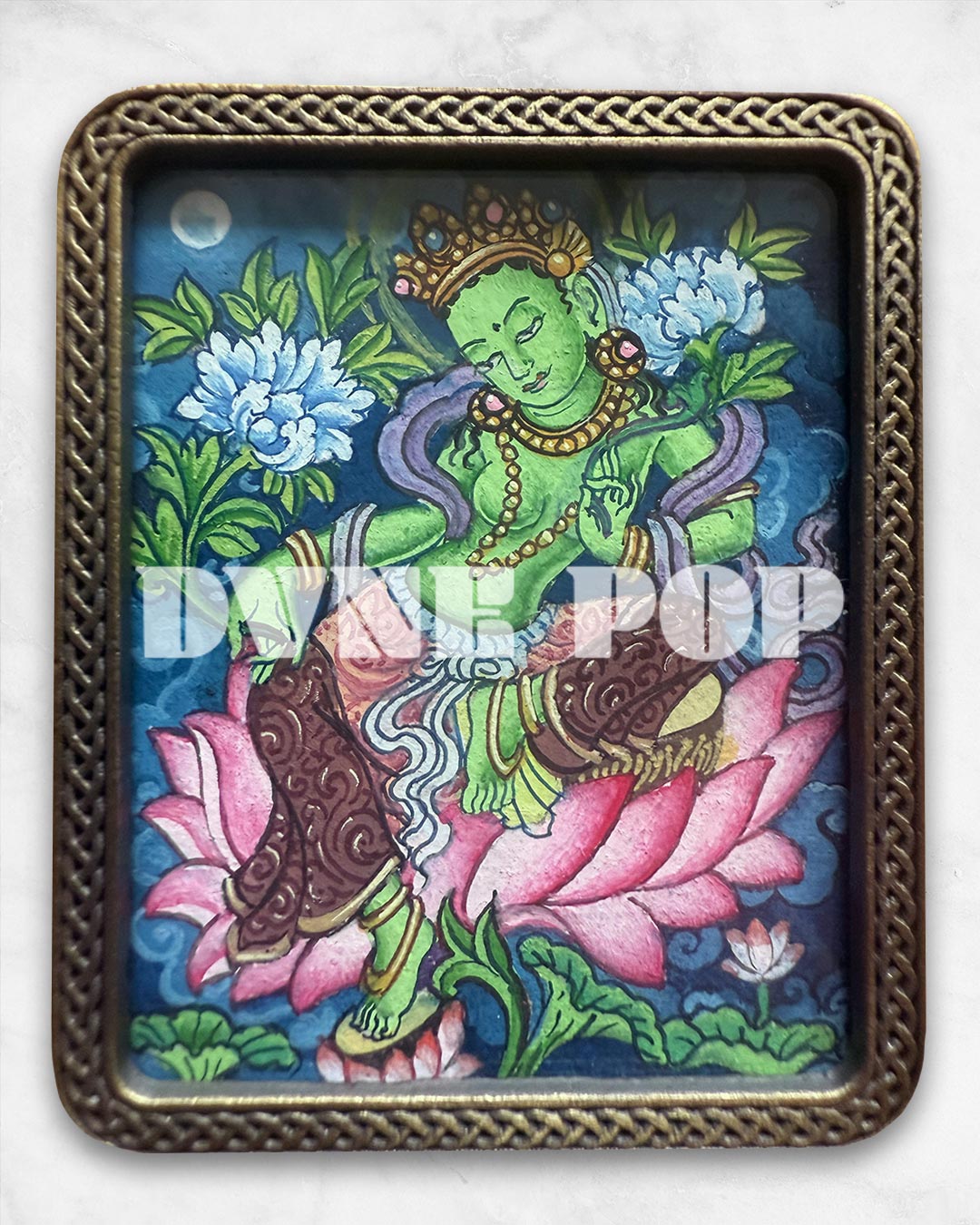 Green Tara - Mini Thangka Necklace
