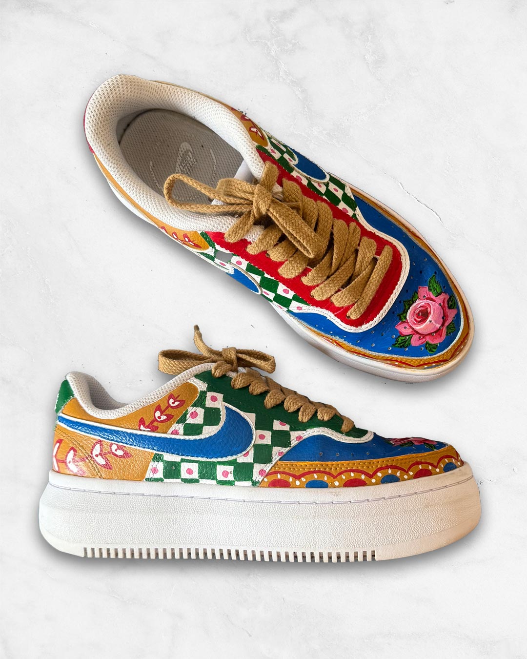 Hand-painted Custom Sneakers - Indian Truck Inspired