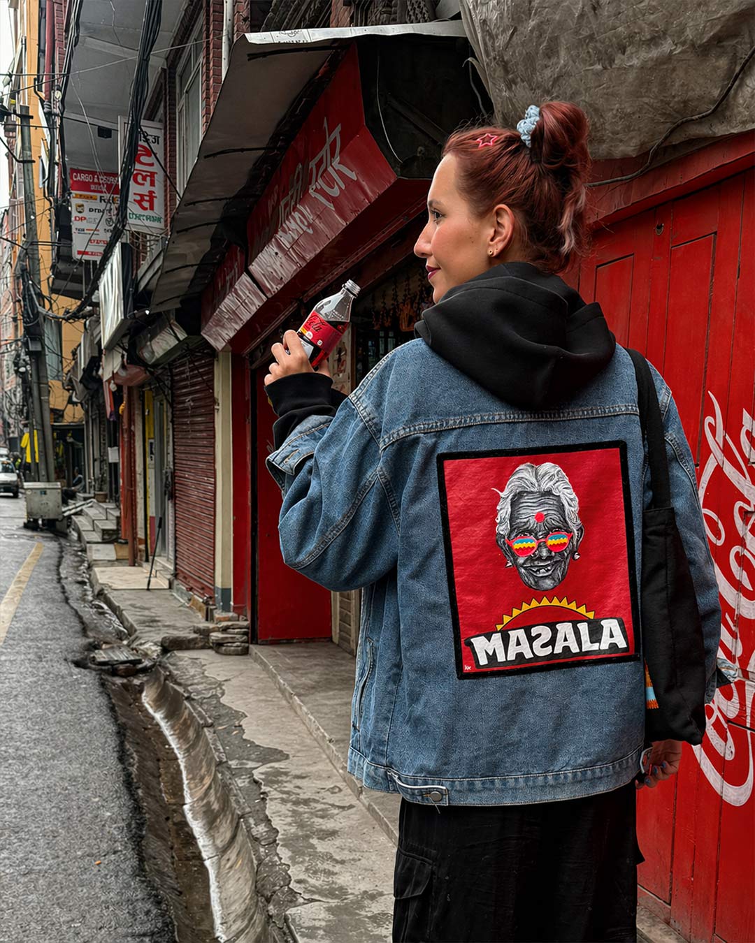 Handbemalte Jeansjacke - Masala