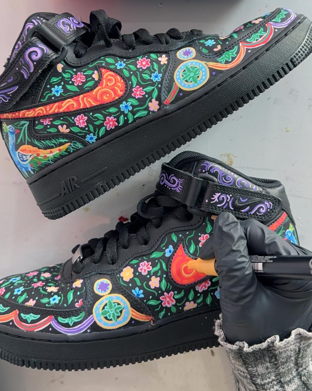 Hand-painted Custom Sneakers - vibrant chaos