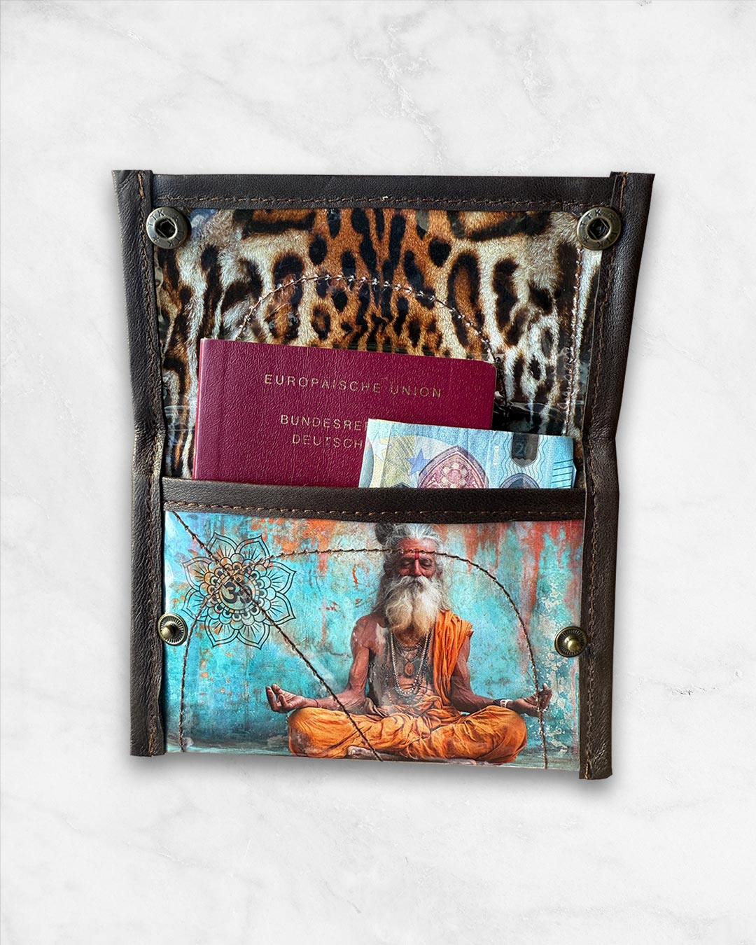 Upcycled Wallet / Passport Holder: Sadhu Spirit