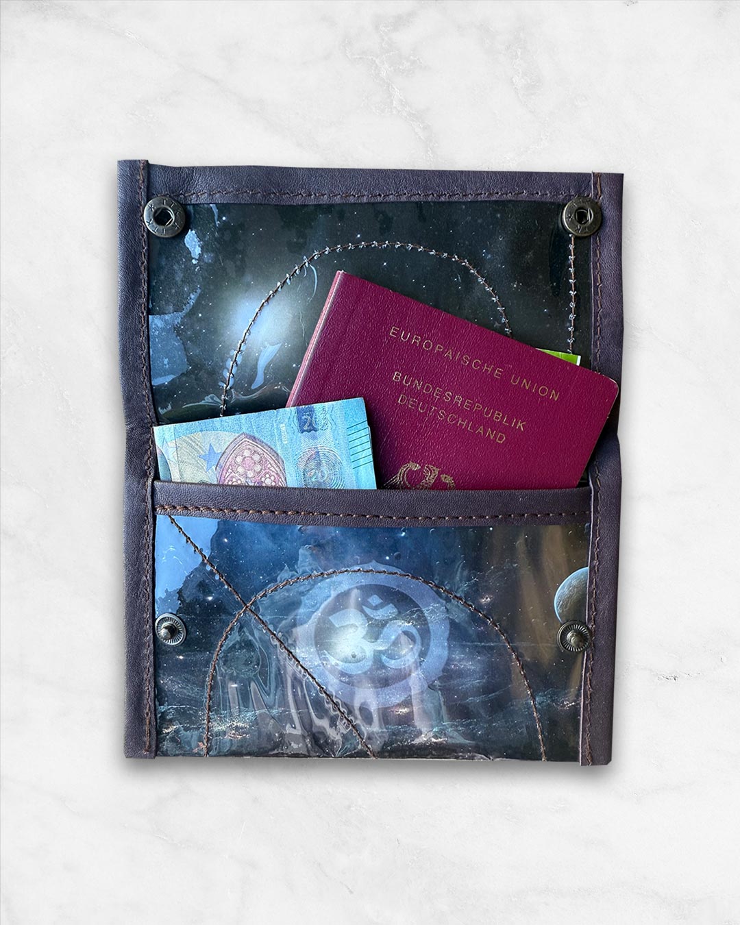 Upcycled Wallet / Passport Holder: Cosmic Deities