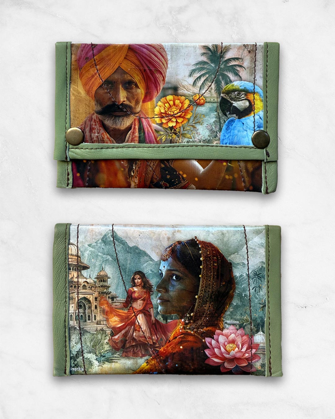 Upcycled Wallet / Passport Holder: Bollywood Bloom