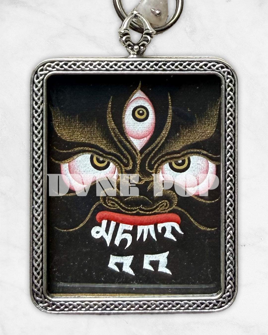 Bairahava Eyes - Mini-Thangka Anhänger / Taschenanhänger