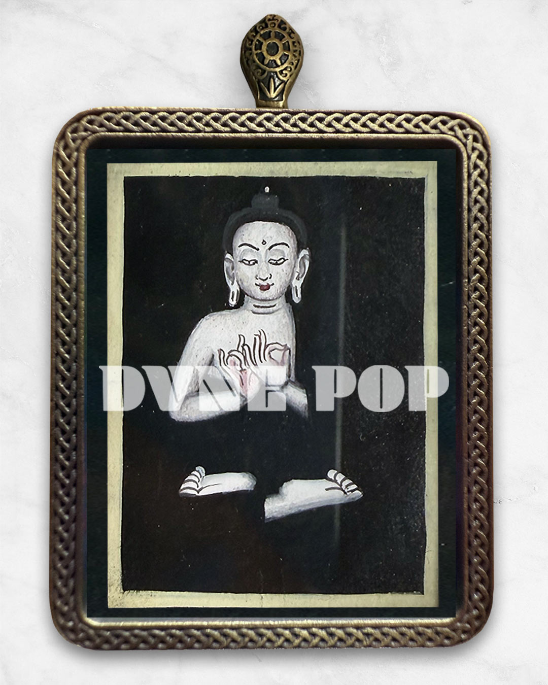 Buddha Black & White - Mini Thangka Necklace