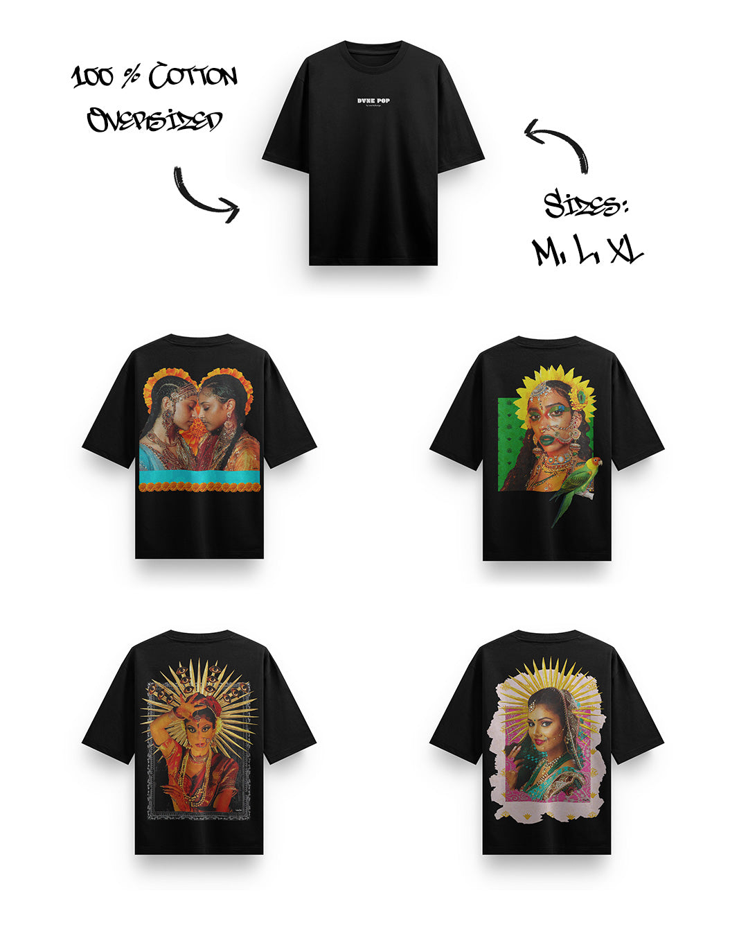 Buy Twin Flame Black Oversized T-Shirt | Heavyweight Tee