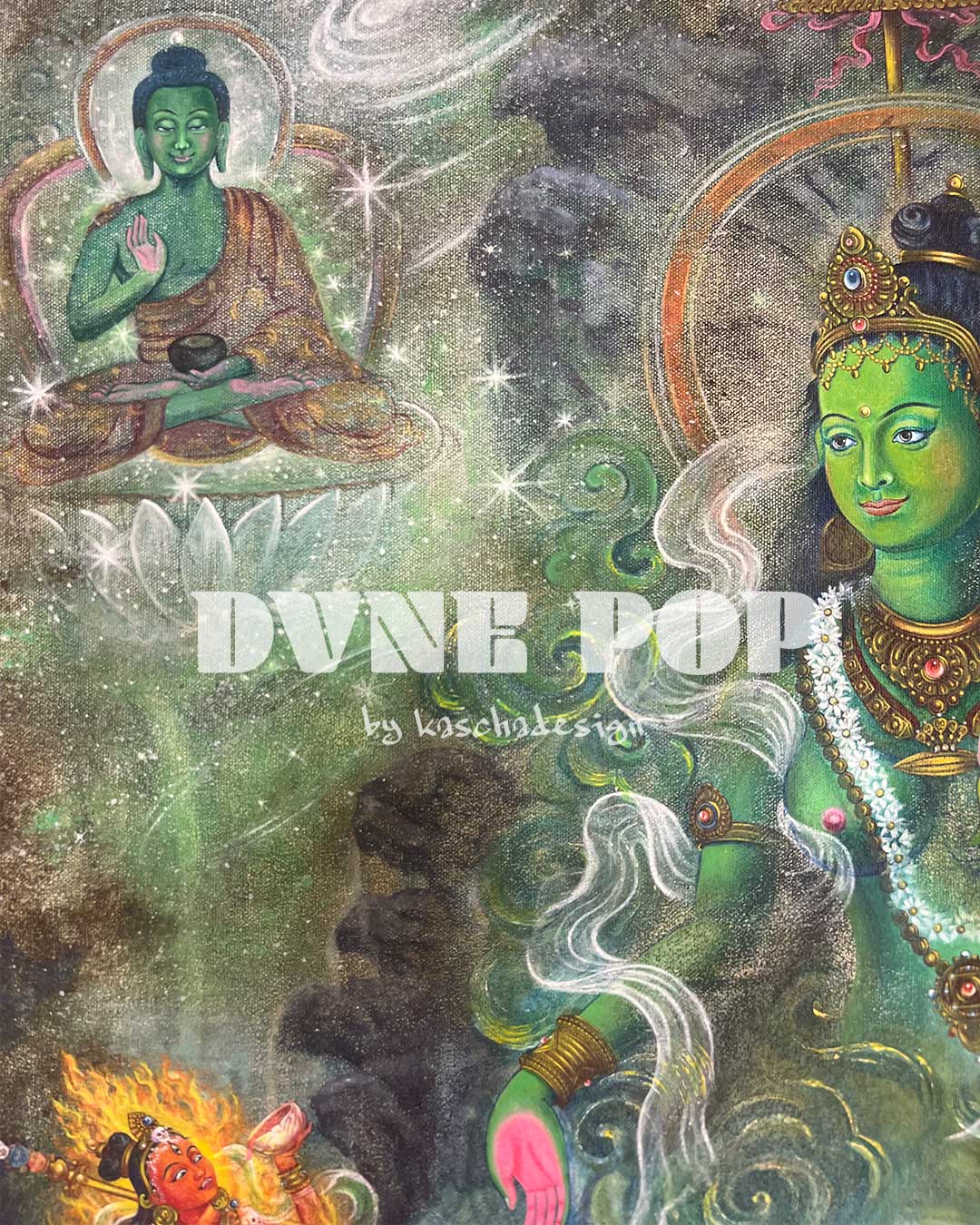 Grüne Tara - Thangka